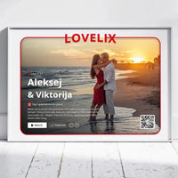 Personalizuotas "Lovelix" dizaino įrėmintas plakatas su jūsų nuotrauka ir vardais  Poster -  dovanokis.lt