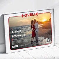 Personalizuotas "Lovelix" dizaino įrėmintas plakatas su jūsų nuotrauka ir vardais  Poster -  dovanokis.lt