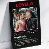 Personalizuotas "Lovelix" dizaino įrėmintas plakatas su jūsų nuotrauka ir vardais  Posteris(Plakatas) -  dovanokis.lt