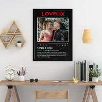 Personalizuotas "Lovelix" dizaino įrėmintas plakatas su jūsų nuotrauka ir vardais  Posteris(Plakatas) -  dovanokis.lt
