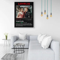 Personalizuotas "Lovelix" dizaino įrėmintas plakatas su jūsų nuotrauka ir vardais  Posteris(Plakatas) -  dovanokis.lt
