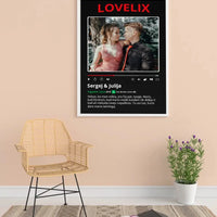 Personalizuotas "Lovelix" dizaino įrėmintas plakatas su jūsų nuotrauka ir vardais  Posteris(Plakatas) -  dovanokis.lt