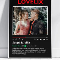 Personalizuotas "Lovelix" dizaino įrėmintas plakatas su jūsų nuotrauka ir vardais  Posteris(Plakatas) -  dovanokis.lt