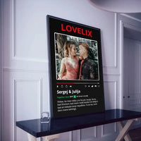Personalizuotas "Lovelix" dizaino įrėmintas plakatas su jūsų nuotrauka ir vardais  Posteris(Plakatas) -  dovanokis.lt
