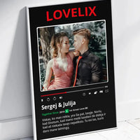 Personalizuotas "Lovelix" dizaino įrėmintas plakatas su jūsų nuotrauka ir vardais  Posteris(Plakatas) -  dovanokis.lt