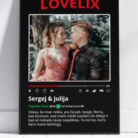 Personalizuotas "Lovelix" dizaino įrėmintas plakatas su jūsų nuotrauka ir vardais  Posteris(Plakatas) -  dovanokis.lt