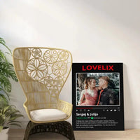 Personalizuotas "Lovelix" dizaino kūrinys ant drobės su jūsų nuotrauka ir vardais  Drobe -  dovanokis.lt