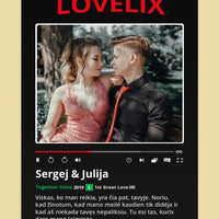 Personalizuotas "Lovelix" dizaino kūrinys ant drobės su jūsų nuotrauka ir vardais  Drobe -  dovanokis.lt