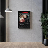 Personalizuotas "Lovelix" dizaino kūrinys ant drobės su jūsų nuotrauka ir vardais  Drobe -  dovanokis.lt