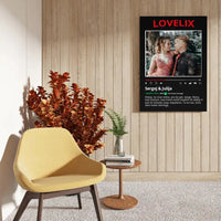 Personalizuotas "Lovelix" dizaino kūrinys ant drobės su jūsų nuotrauka ir vardais  Drobe -  dovanokis.lt