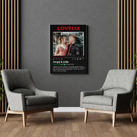 Personalizuotas "Lovelix" dizaino kūrinys ant drobės su jūsų nuotrauka ir vardais  Drobe -  dovanokis.lt