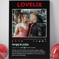 Personalizuotas "Lovelix" dizaino kūrinys ant drobės su jūsų nuotrauka ir vardais  Drobe -  dovanokis.lt