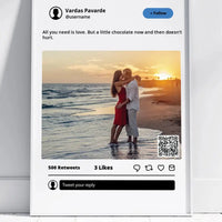 Personalizuotas "Twitter" dizaino įrėmintas plakatas su jūsų nuotrauka ir tekstu  Posteris(Plakatas) -  dovanokis.lt