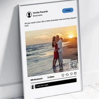 Personalizuotas "Twitter" dizaino įrėmintas plakatas su jūsų nuotrauka ir tekstu  Posteris(Plakatas) -  dovanokis.lt