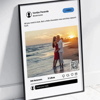 Personalizuotas "Twitter" dizaino įrėmintas plakatas su jūsų nuotrauka ir tekstu  Posteris(Plakatas) -  dovanokis.lt