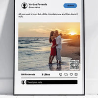 Personalizuotas "Twitter" dizaino įrėmintas plakatas su jūsų nuotrauka ir tekstu  Posteris(Plakatas) -  dovanokis.lt