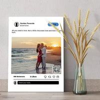 Personalizuotas "Twitter" dizaino kūrinys ant drobės su jūsų nuotrauka ir tekstu  Drobe -  dovanokis.lt