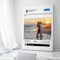 Personalizuotas "Twitter" dizaino kūrinys ant drobės su jūsų nuotrauka ir tekstu  Drobe -  dovanokis.lt