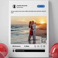 Personalizuotas "Twitter" dizaino kūrinys ant drobės su jūsų nuotrauka ir tekstu  Drobe -  dovanokis.lt