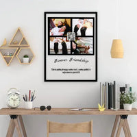 Personalizuotas "Forever Friendship" dizaino įrėmintas plakatas su jūsų nuotraukomis ir tekstu  Posteris(Plakatas) -  dovanokis.lt