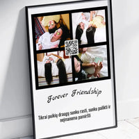 Personalizuotas "Forever Friendship" dizaino įrėmintas plakatas su jūsų nuotraukomis ir tekstu  Posteris(Plakatas) -  dovanokis.lt