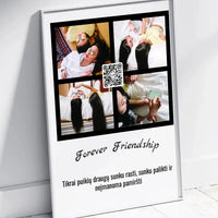Personalizuotas "Forever Friendship" dizaino įrėmintas plakatas su jūsų nuotraukomis ir tekstu  Posteris(Plakatas) -  dovanokis.lt