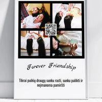 Personalizuotas "Forever Friendship" dizaino įrėmintas plakatas su jūsų nuotraukomis ir tekstu  Posteris(Plakatas) -  dovanokis.lt