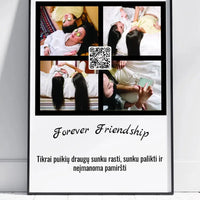 Personalizuotas "Forever Friendship" dizaino įrėmintas plakatas su jūsų nuotraukomis ir tekstu  Posteris(Plakatas) -  dovanokis.lt