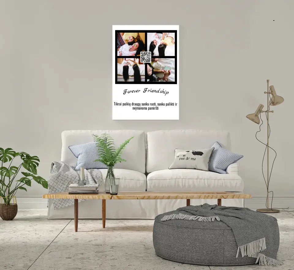Personalizuotas "Forever Friendship" dizaino kūrinys ant drobės su jūsų nuotraukomis ir tekstu  Drobe -  dovanokis.lt