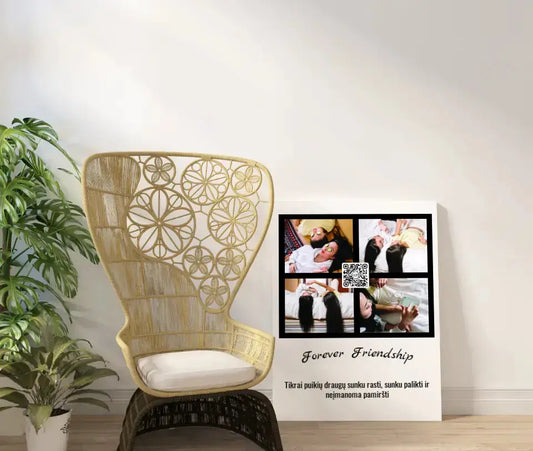 Personalizuotas "Forever Friendship" dizaino kūrinys ant drobės su jūsų nuotraukomis ir tekstu  Drobe -  dovanokis.lt