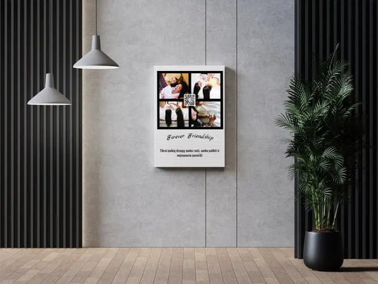 Personalizuotas "Forever Friendship" dizaino kūrinys ant drobės su jūsų nuotraukomis ir tekstu  Drobe -  dovanokis.lt