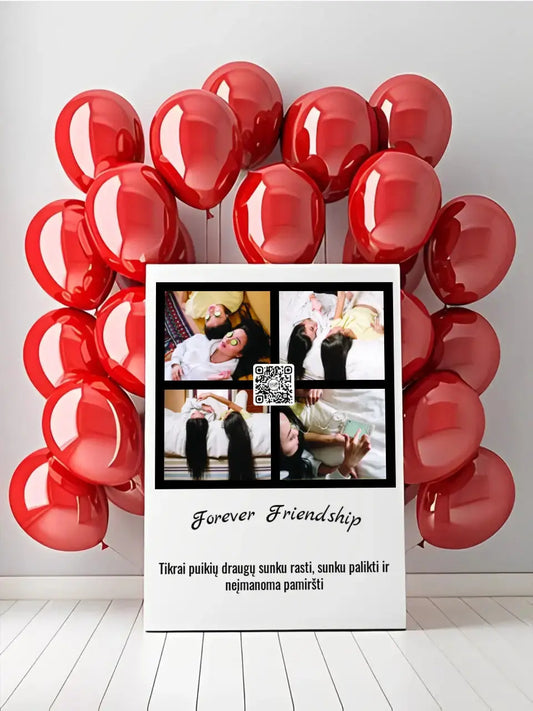 Personalizuotas "Forever Friendship" dizaino kūrinys ant drobės su jūsų nuotraukomis ir tekstu  Drobe -  dovanokis.lt