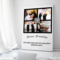 Personalizuotas "Forever Friendship" dizaino kūrinys ant drobės su jūsų nuotraukomis ir tekstu  Drobe -  dovanokis.lt