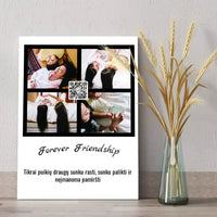 Personalizuotas "Forever Friendship" dizaino kūrinys ant drobės su jūsų nuotraukomis ir tekstu  Drobe -  dovanokis.lt