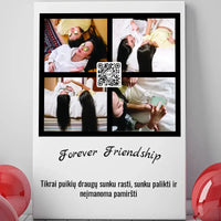 Personalizuotas "Forever Friendship" dizaino kūrinys ant drobės su jūsų nuotraukomis ir tekstu  Drobe -  dovanokis.lt