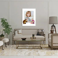 Personalizuotas "Masha ir Lokys" dizaino kūrinys ant drobės su jūsų nuotrauka  Drobe -  dovanokis.lt