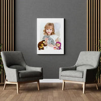 Personalizuotas "Masha ir Lokys" dizaino kūrinys ant drobės su jūsų nuotrauka  Drobe -  dovanokis.lt