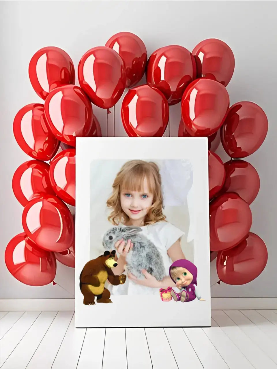 Personalizuotas "Masha ir Lokys" dizaino kūrinys ant drobės su jūsų nuotrauka  Drobe -  dovanokis.lt