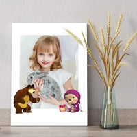 Personalizuotas "Masha ir Lokys" dizaino kūrinys ant drobės su jūsų nuotrauka  Drobe -  dovanokis.lt