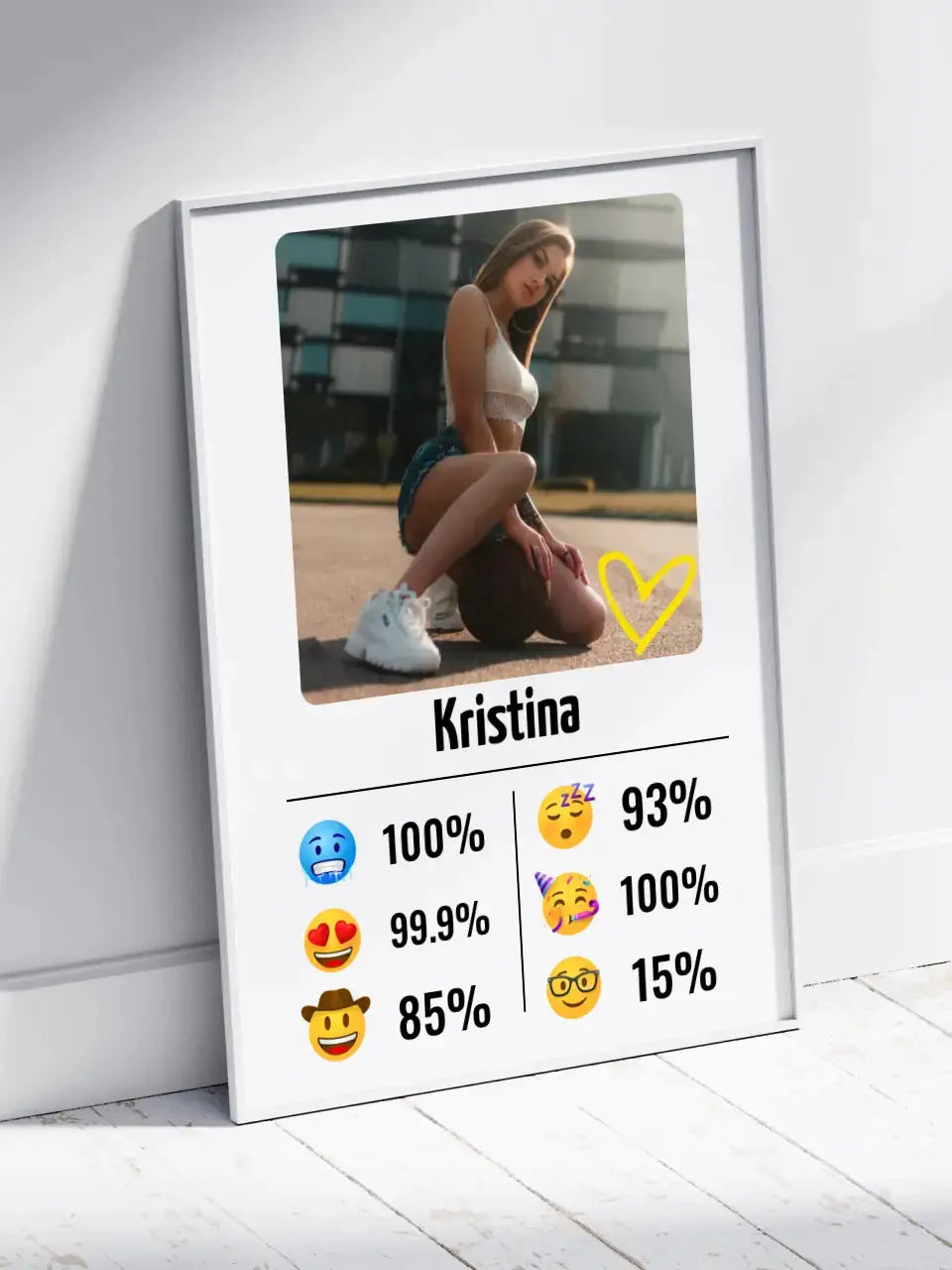 Personalizuotas "Emojis" dizaino įrėmintas plakatas su jūsų nuotrauka ir vardu  Posteris(Plakatas) -  dovanokis.lt