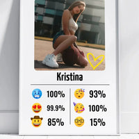 Personalizuotas "Emojis" dizaino įrėmintas plakatas su jūsų nuotrauka ir vardu  Posteris(Plakatas) -  dovanokis.lt