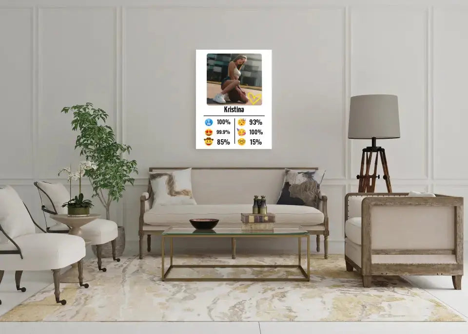 Personalizuotas "Emojis" kūrinys ant drobės su jūsų nuotrauka ir vardu  Drobe -  dovanokis.lt