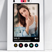 Personalizuotas "Tinder" dizaino įrėmintas plakatas su jūsų nuotrauka ir tekstu  Posteris(Plakatas) -  dovanokis.lt