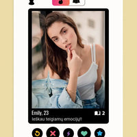 Personalizuotas "Tinder" dizaino kūrinys ant drobės su jūsų nuotrauka ir tekstu  Drobe -  dovanokis.lt