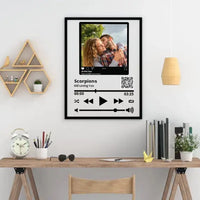 Personalizuotas "Besties" dizaino įrėmintas plakatas su jūsų nuotrauka ir pasirinkta daina  Posteris(Plakatas) -  dovanokis.lt