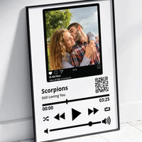 Personalizuotas "Besties" dizaino įrėmintas plakatas su jūsų nuotrauka ir pasirinkta daina  Posteris(Plakatas) -  dovanokis.lt