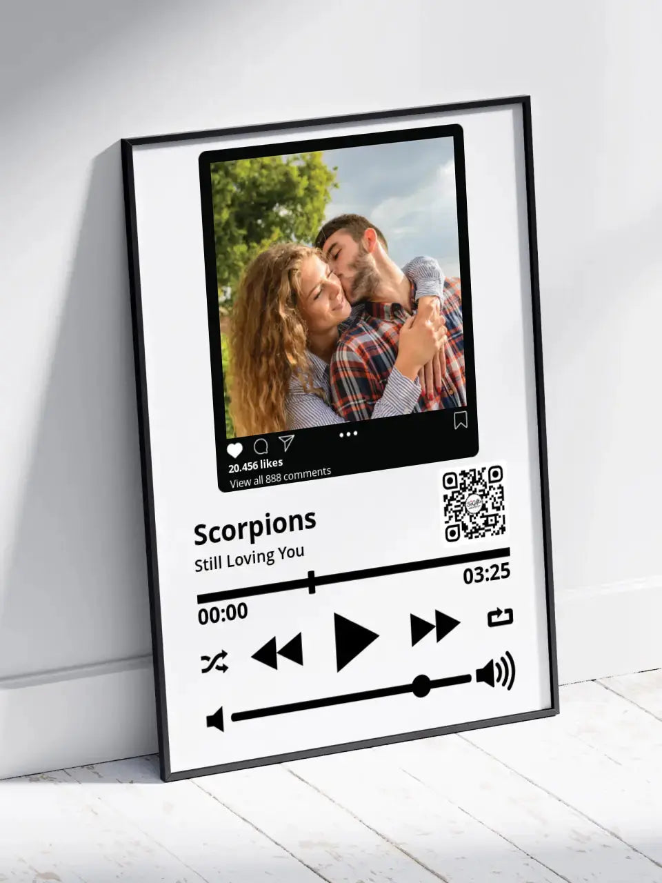 Personalizuotas "Besties" dizaino įrėmintas plakatas su jūsų nuotrauka ir pasirinkta daina  Posteris(Plakatas) -  dovanokis.lt