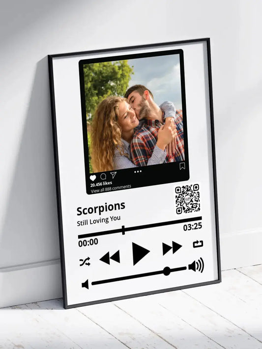 Personalizuotas "Besties" dizaino įrėmintas plakatas su jūsų nuotrauka ir pasirinkta daina  Posteris(Plakatas) -  dovanokis.lt