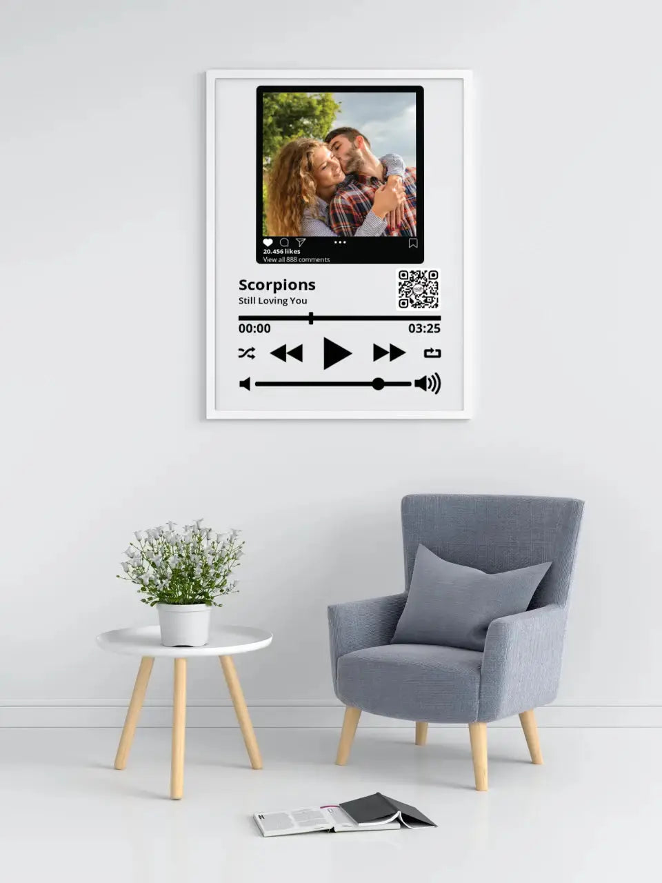 Personalizuotas "Besties" dizaino įrėmintas plakatas su jūsų nuotrauka ir pasirinkta daina  Posteris(Plakatas) -  dovanokis.lt