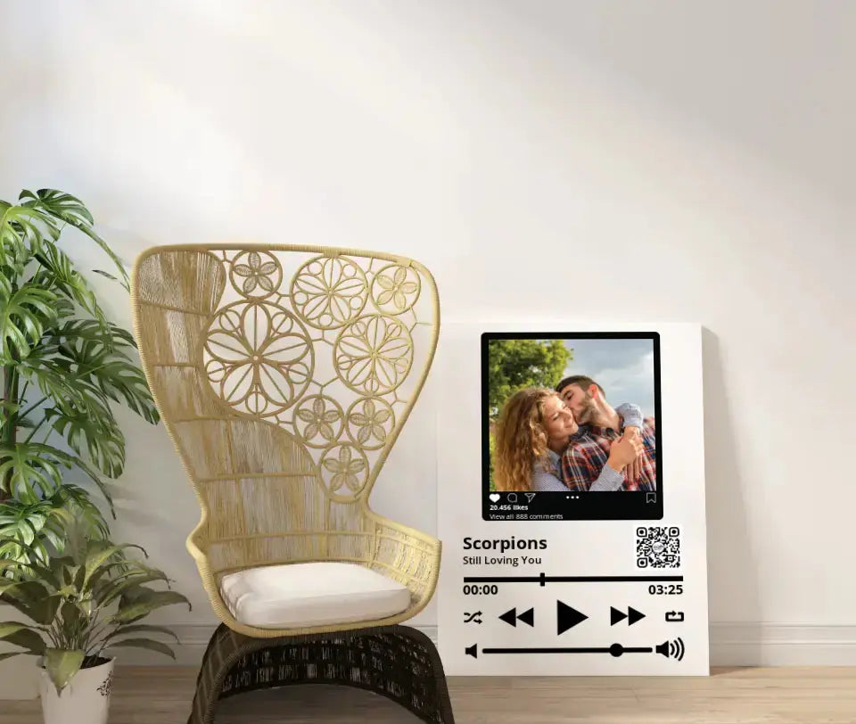 Personalizuotas "So Player + Instagram" muzikos grotuvas su jūsų nuotrauka ir daina ant drobės  Drobe -  dovanokis.lt